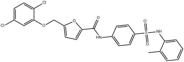 5-[(2,5-dichlorophenoxy)methyl]-N-[4-(2-toluidinosulfonyl)phenyl]-2-furamide Struktur