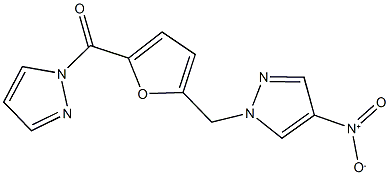 4-nitro-1-{[5-(1H-pyrazol-1-ylcarbonyl)-2-furyl]methyl}-1H-pyrazole Structure