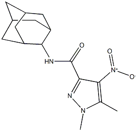 N-(2-adamantyl)-4-nitro-1,5-dimethyl-1H-pyrazole-3-carboxamide 结构式