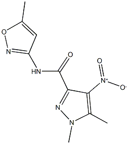 4-nitro-1,5-dimethyl-N-(5-methyl-3-isoxazolyl)-1H-pyrazole-3-carboxamide Structure