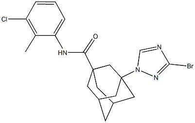 3-(3-bromo-1H-1,2,4-triazol-1-yl)-N-(3-chloro-2-methylphenyl)-1-adamantanecarboxamide,515848-00-7,结构式