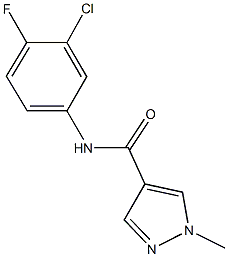 N-(3-chloro-4-fluorophenyl)-1-methyl-1H-pyrazole-4-carboxamide Structure