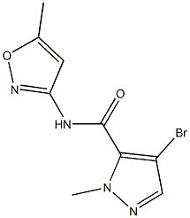 4-bromo-1-methyl-N-(5-methyl-3-isoxazolyl)-1H-pyrazole-5-carboxamide,515848-20-1,结构式