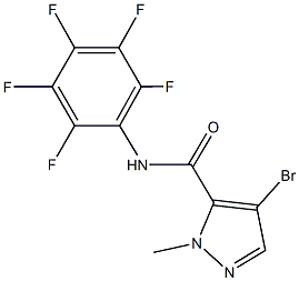 4-bromo-1-methyl-N-(2,3,4,5,6-pentafluorophenyl)-1H-pyrazole-5-carboxamide 结构式