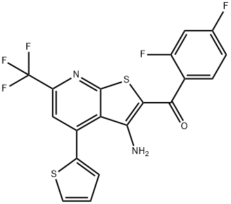 [3-amino-4-(2-thienyl)-6-(trifluoromethyl)thieno[2,3-b]pyridin-2-yl](2,4-difluorophenyl)methanone Structure