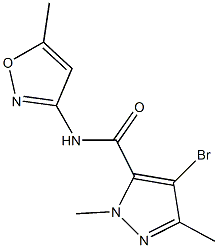 4-bromo-1,3-dimethyl-N-(5-methyl-3-isoxazolyl)-1H-pyrazole-5-carboxamide,515848-46-1,结构式