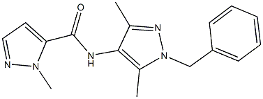 N-(1-benzyl-3,5-dimethyl-1H-pyrazol-4-yl)-1-methyl-1H-pyrazole-5-carboxamide 化学構造式