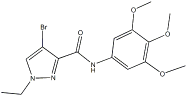 4-bromo-1-ethyl-N-(3,4,5-trimethoxyphenyl)-1H-pyrazole-3-carboxamide Struktur