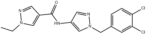 N-[1-(3,4-dichlorobenzyl)-1H-pyrazol-4-yl]-1-ethyl-1H-pyrazole-4-carboxamide Structure