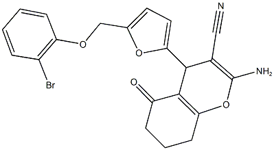 2-amino-4-{5-[(2-bromophenoxy)methyl]-2-furyl}-5-oxo-5,6,7,8-tetrahydro-4H-chromene-3-carbonitrile 结构式