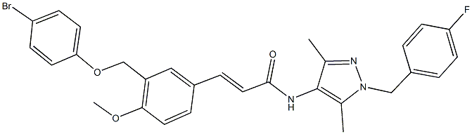 3-{3-[(4-bromophenoxy)methyl]-4-methoxyphenyl}-N-[1-(4-fluorobenzyl)-3,5-dimethyl-1H-pyrazol-4-yl]acrylamide|