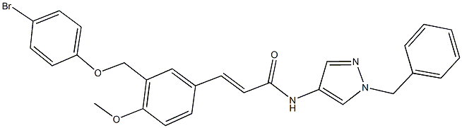 N-(1-benzyl-1H-pyrazol-4-yl)-3-{3-[(4-bromophenoxy)methyl]-4-methoxyphenyl}acrylamide Structure