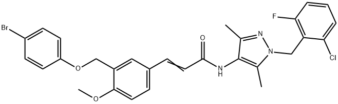 3-{3-[(4-bromophenoxy)methyl]-4-methoxyphenyl}-N-[1-(2-chloro-6-fluorobenzyl)-3,5-dimethyl-1H-pyrazol-4-yl]acrylamide|