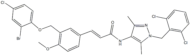 3-{3-[(2-bromo-4-chlorophenoxy)methyl]-4-methoxyphenyl}-N-[1-(2,6-dichlorobenzyl)-3,5-dimethyl-1H-pyrazol-4-yl]acrylamide Structure