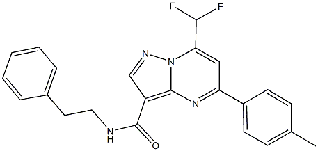7-(difluoromethyl)-5-(4-methylphenyl)-N-(2-phenylethyl)pyrazolo[1,5-a]pyrimidine-3-carboxamide Structure