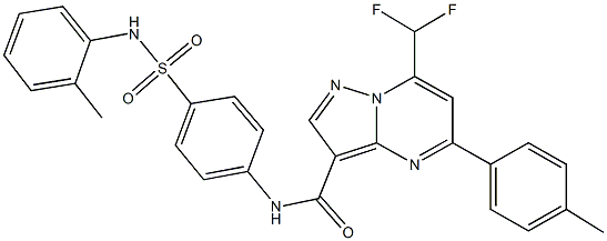 7-(difluoromethyl)-5-(4-methylphenyl)-N-[4-(2-toluidinosulfonyl)phenyl]pyrazolo[1,5-a]pyrimidine-3-carboxamide,515858-05-6,结构式