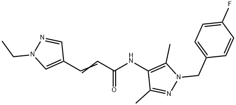 3-(1-ethyl-1H-pyrazol-4-yl)-N-[1-(4-fluorobenzyl)-3,5-dimethyl-1H-pyrazol-4-yl]acrylamide|