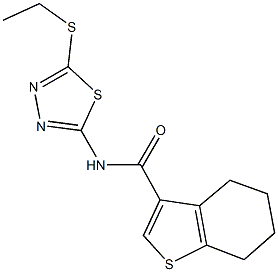 N-[5-(ethylsulfanyl)-1,3,4-thiadiazol-2-yl]-4,5,6,7-tetrahydro-1-benzothiophene-3-carboxamide Structure