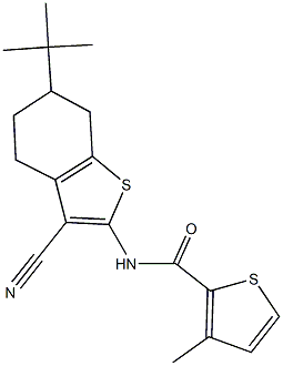 N-(6-tert-butyl-3-cyano-4,5,6,7-tetrahydro-1-benzothien-2-yl)-3-methyl-2-thiophenecarboxamide Structure