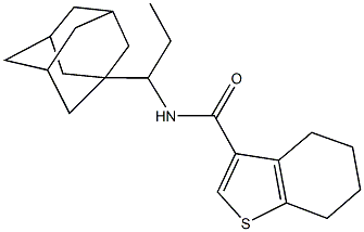 N-[1-(1-adamantyl)propyl]-4,5,6,7-tetrahydro-1-benzothiophene-3-carboxamide 结构式
