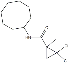 2,2-dichloro-N-cyclooctyl-1-methylcyclopropanecarboxamide Struktur