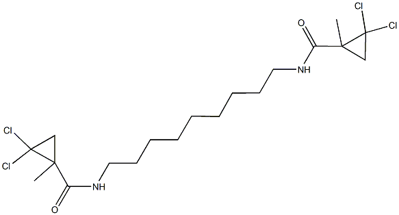 2,2-dichloro-N-(9-{[(2,2-dichloro-1-methylcyclopropyl)carbonyl]amino}nonyl)-1-methylcyclopropanecarboxamide 化学構造式
