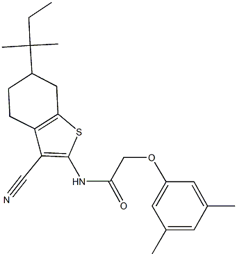 N-(3-cyano-6-tert-pentyl-4,5,6,7-tetrahydro-1-benzothien-2-yl)-2-(3,5-dimethylphenoxy)acetamide Structure