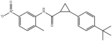 2-(4-tert-butylphenyl)-N-{5-nitro-2-methylphenyl}cyclopropanecarboxamide 化学構造式