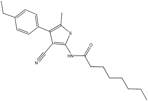 N-[3-cyano-4-(4-ethylphenyl)-5-methyl-2-thienyl]octanamide 结构式