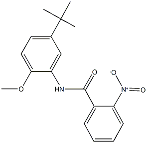 N-(5-tert-butyl-2-methoxyphenyl)-2-nitrobenzamide 化学構造式