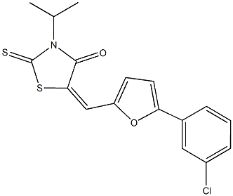 5-{[5-(3-chlorophenyl)-2-furyl]methylene}-3-isopropyl-2-thioxo-1,3-thiazolidin-4-one,515873-79-7,结构式