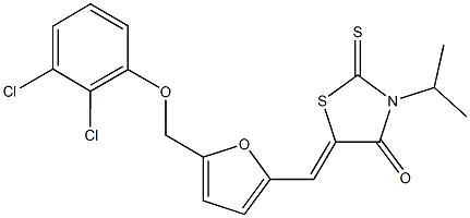 5-({5-[(2,3-dichlorophenoxy)methyl]-2-furyl}methylene)-3-isopropyl-2-thioxo-1,3-thiazolidin-4-one Struktur