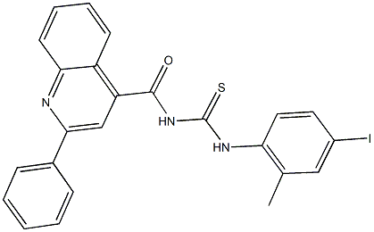 N-(4-iodo-2-methylphenyl)-N'-[(2-phenyl-4-quinolinyl)carbonyl]thiourea Struktur