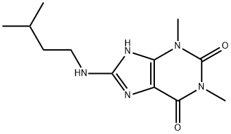 8-(isopentylamino)-1,3-dimethyl-3,7-dihydro-1H-purine-2,6-dione 化学構造式