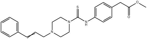 methyl (4-{[(4-cinnamyl-1-piperazinyl)carbothioyl]amino}phenyl)acetate Structure