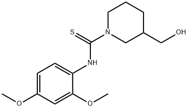 N-(2,4-dimethoxyphenyl)-3-(hydroxymethyl)-1-piperidinecarbothioamide Structure