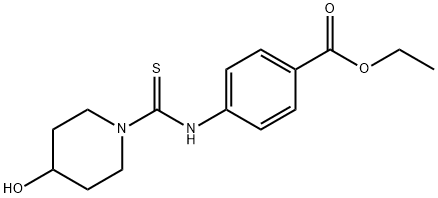 ethyl 4-{[(4-hydroxy-1-piperidinyl)carbothioyl]amino}benzoate 化学構造式