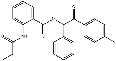 2-(4-methylphenyl)-2-oxo-1-phenylethyl 2-(propionylamino)benzoate Struktur