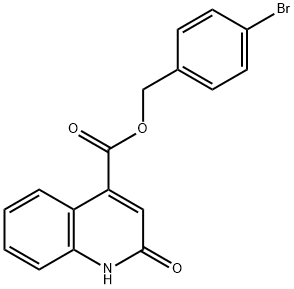 4-bromobenzyl 2-hydroxy-4-quinolinecarboxylate 化学構造式