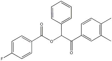 2-(3,4-dimethylphenyl)-2-oxo-1-phenylethyl 4-fluorobenzoate 化学構造式