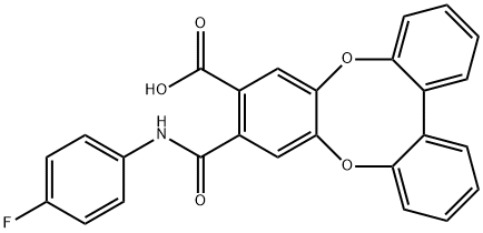 8-[(4-fluoroanilino)carbonyl]tribenzo[b,e,g][1,4]dioxocine-7-carboxylic acid 结构式