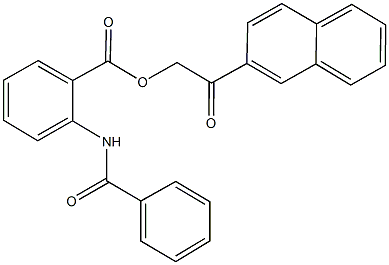 2-(2-naphthyl)-2-oxoethyl 2-(benzoylamino)benzoate Structure