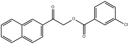 2-(2-naphthyl)-2-oxoethyl 3-chlorobenzoate Struktur