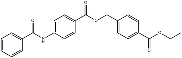 4-(ethoxycarbonyl)benzyl 4-(benzoylamino)benzoate Struktur