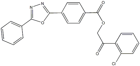 2-(2-chlorophenyl)-2-oxoethyl 4-(5-phenyl-1,3,4-oxadiazol-2-yl)benzoate 化学構造式