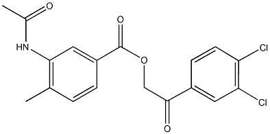 2-(3,4-dichlorophenyl)-2-oxoethyl 3-(acetylamino)-4-methylbenzoate Struktur