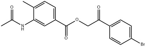 2-(4-bromophenyl)-2-oxoethyl 3-(acetylamino)-4-methylbenzoate Structure