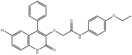 2-[(6-chloro-2-oxo-4-phenyl-1,2-dihydro-3-quinolinyl)sulfanyl]-N-(4-ethoxyphenyl)acetamide,517868-48-3,结构式