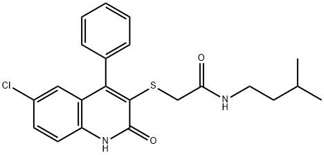 2-[(6-chloro-2-oxo-4-phenyl-1,2-dihydro-3-quinolinyl)sulfanyl]-N-isopentylacetamide|