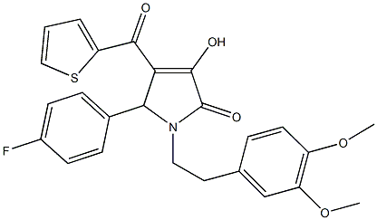 1-[2-(3,4-dimethoxyphenyl)ethyl]-5-(4-fluorophenyl)-3-hydroxy-4-(2-thienylcarbonyl)-1,5-dihydro-2H-pyrrol-2-one Structure